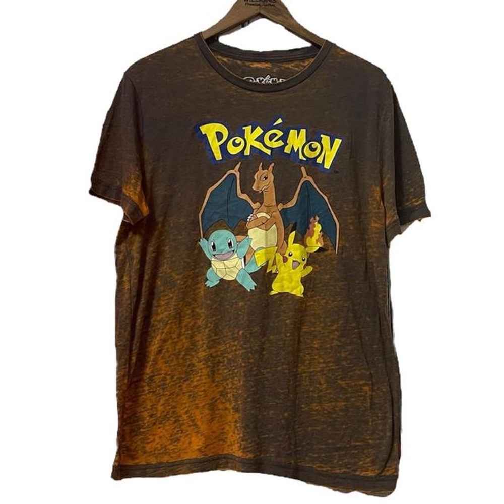 2015 lightweight Pokémon Pikachu Squirtle and Charzard graphic T-shirt